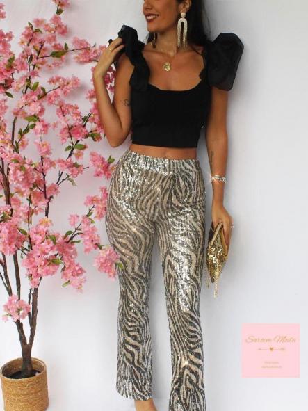 Pantalón Lentejuelas Leopardo