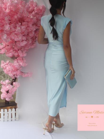 Vestido Damia Verde Agua Satinado [5]