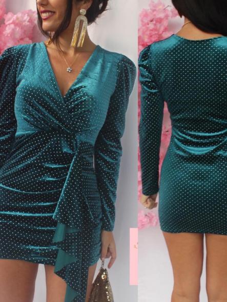 Vestido Margot Terciopelo Petróleo [4]