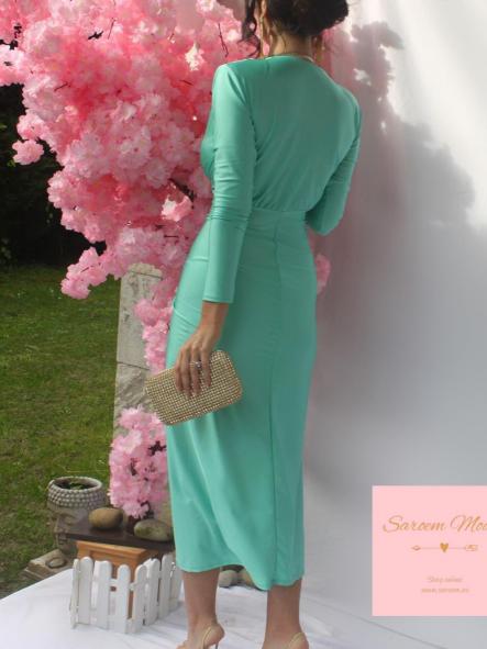 Vestido Damia Turquesa Manga Larga  [3]