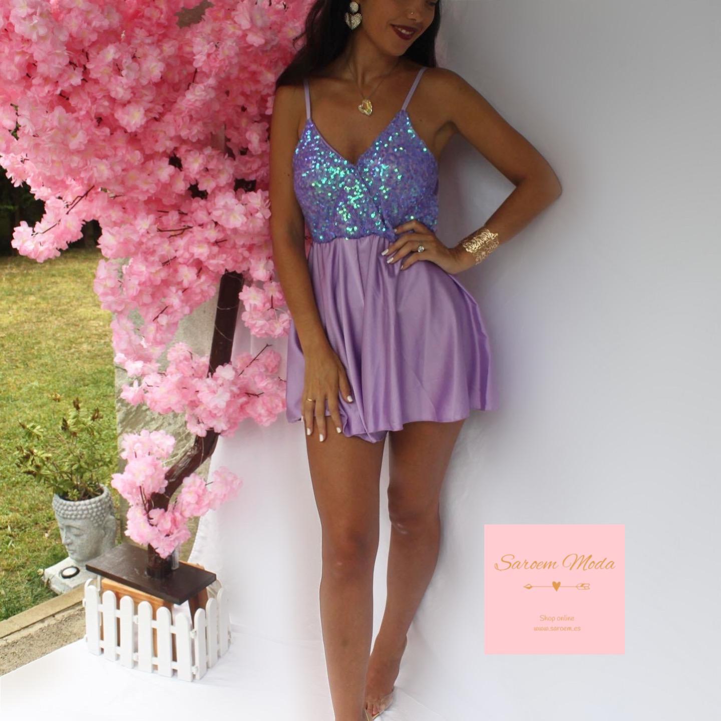 Mono Raso Lentejuelas Lila