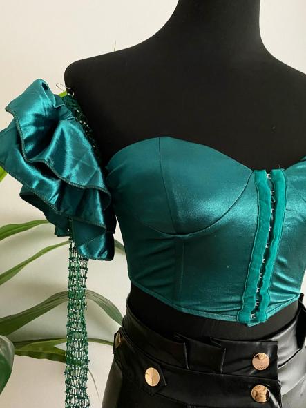 Top Corset Raso Verde [2]