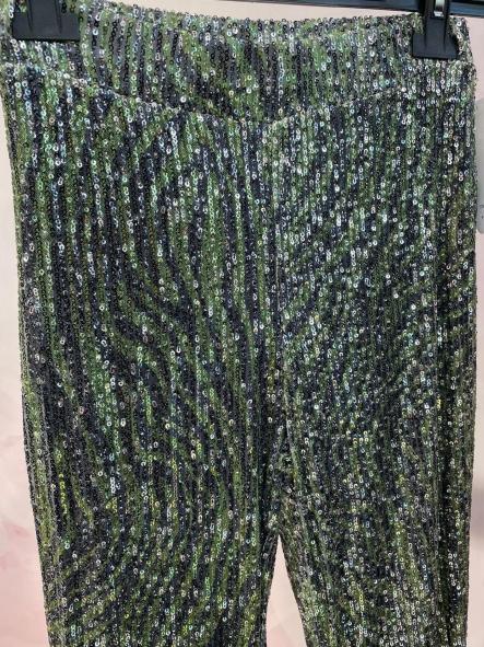 Pantalón Lentejuelas Leopardo Verde [3]