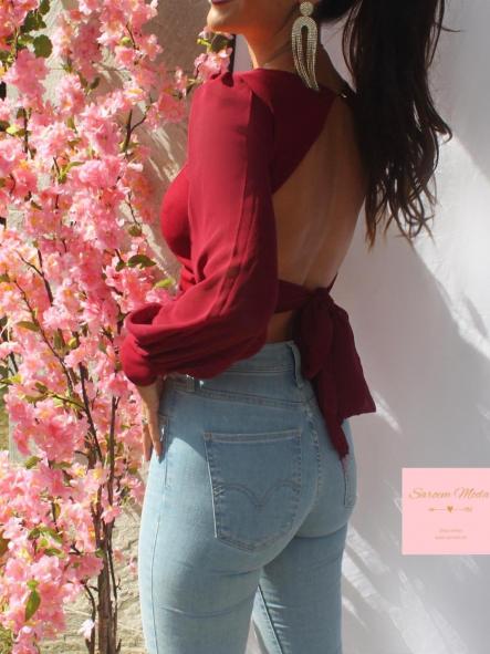 Blusa Lazada Burdeos
