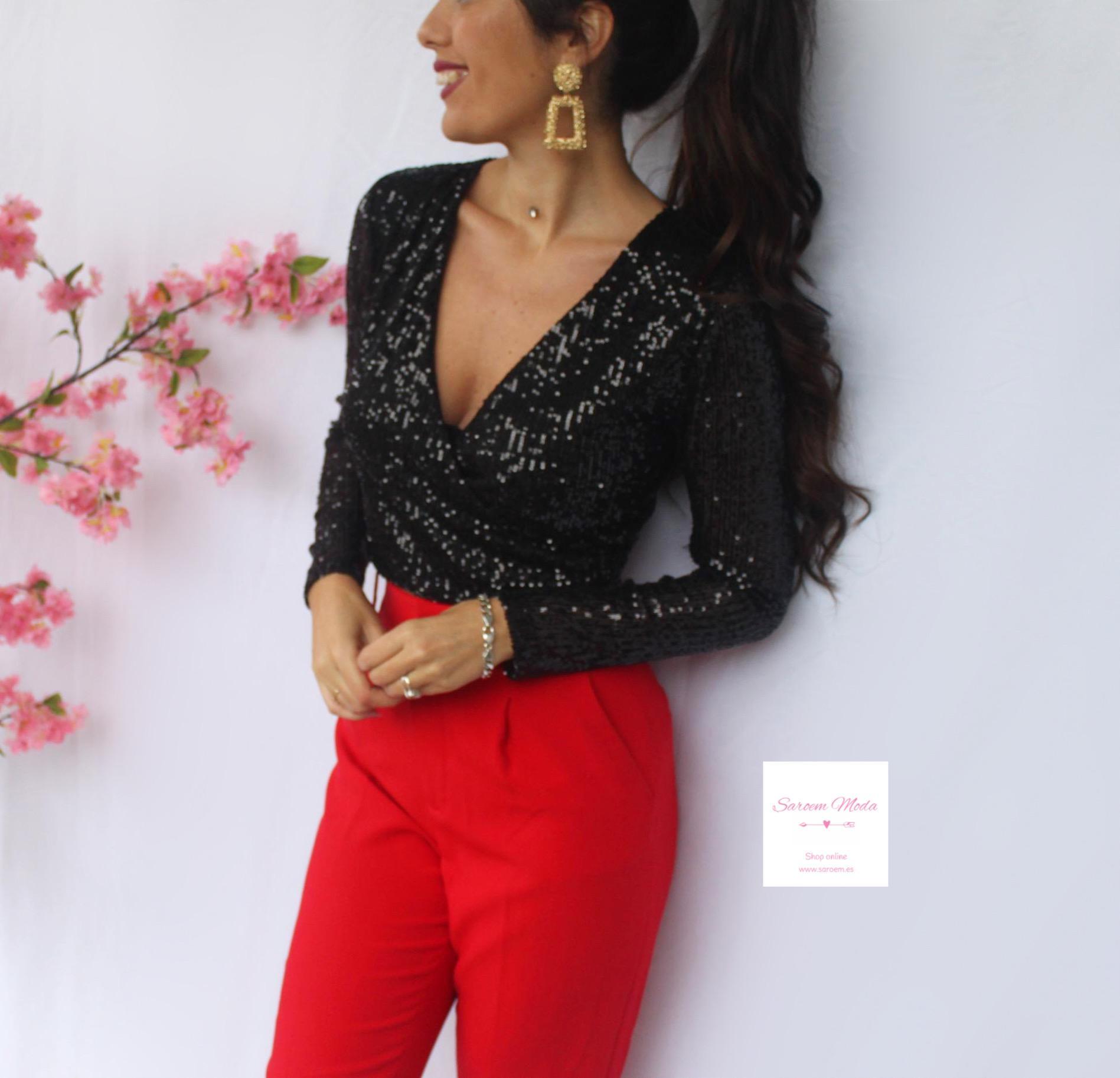 Top Lentejuela Negro