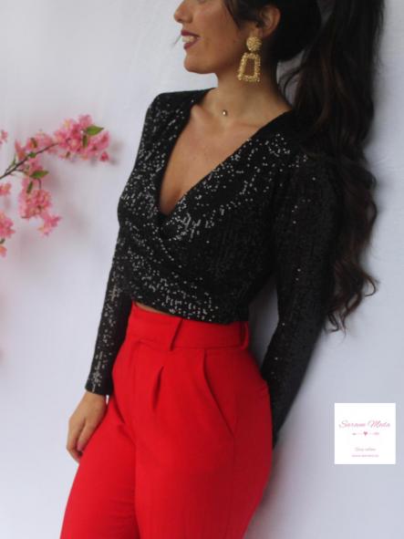 Top Lentejuela Negro [1]