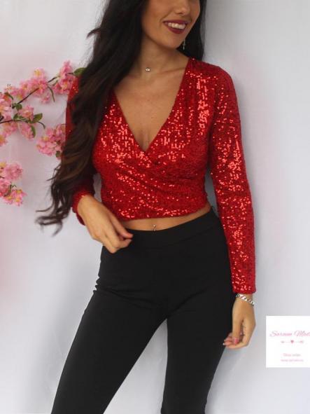 Top Lentejuela Rojo [2]