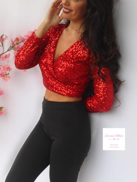 Top Lentejuela Rojo [3]