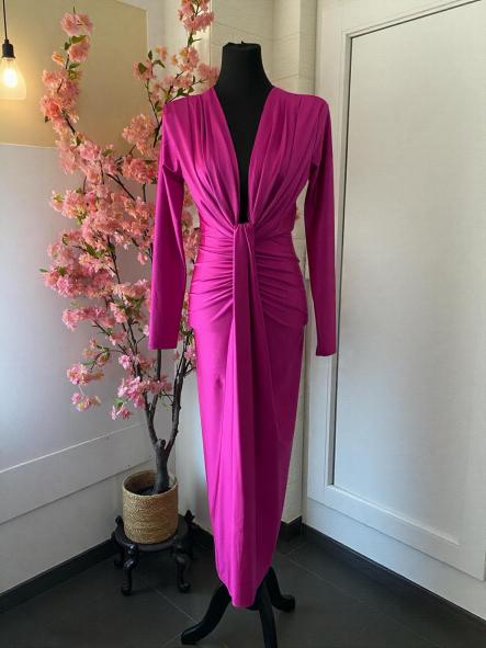Vestido Damia Fucsia Manga Larga  [3]