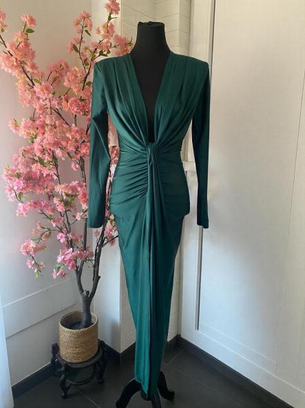 Vestido Damia Esmeralda Oscuro Botella Manga Larga [1]