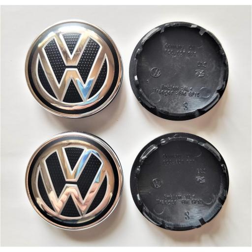 56 x 52 mm.  Tapa  Buje rueda  "VW Wolkswagen"  Diametro:  Exterior 56mm. Interior 52mm.   [2]