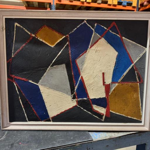 Cuadro geométrico pintado a mano 81x65 cm – Cuadros por Encargo para decorar [0]