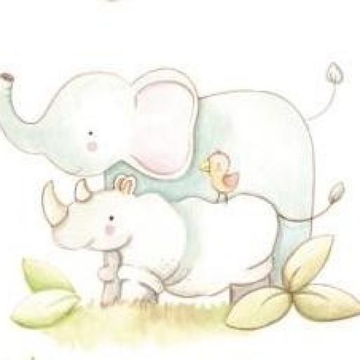 VINILO INFANTIL: Elefante y Rinoceronte [0]