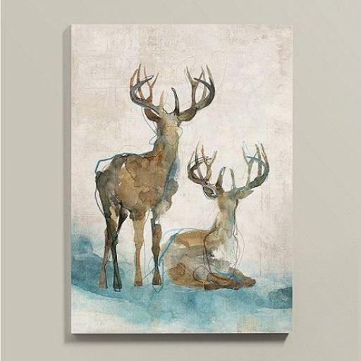 Cuadro de Ciervos pintado a mano 81x60 cm – Cuadros por Encargo para decorar [1]