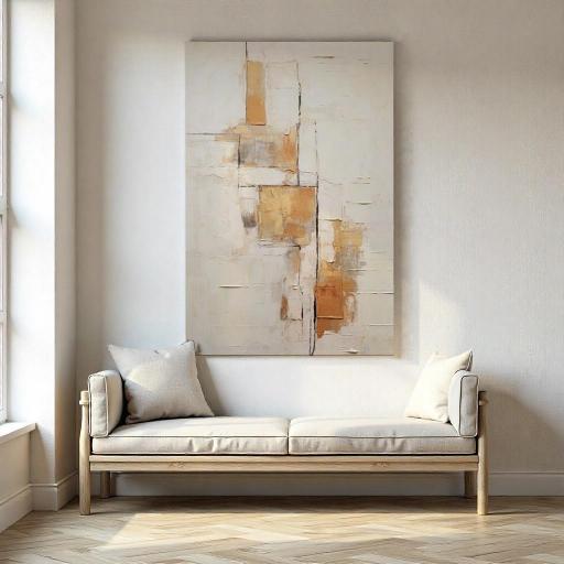 Cuadro Abstracto Texturizado en Tonos Neutros 116x73 cm – Pintado a Mano - Sin marco [0]