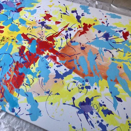 Cuadro abstracto pintado a mano 116x80 cm. SIN MARCO [3]