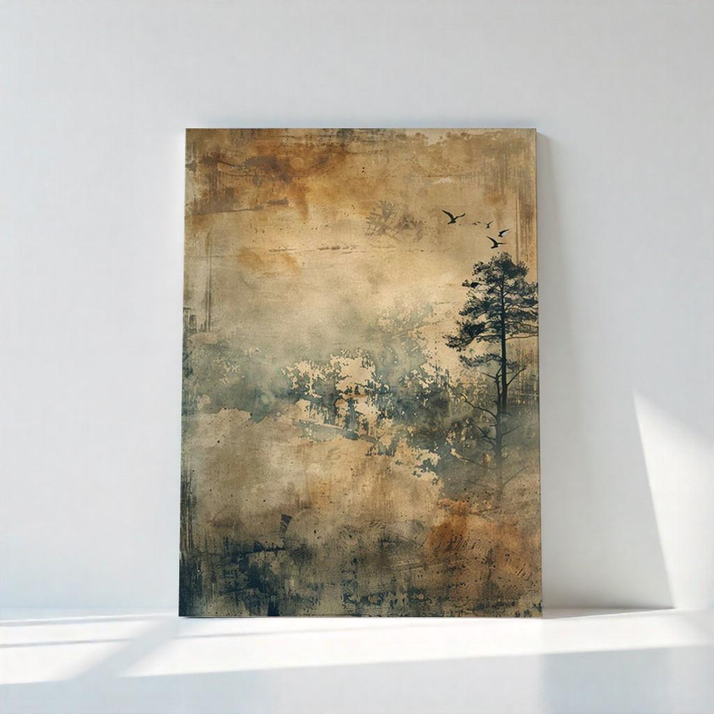 Cuadro Naturaleza Abstracta con textura en Tonos Neutros 100x70 cm – Pintado a Mano (Sin Marco)