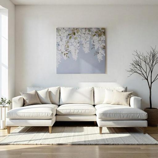 Cuadro de Glicinas Pintado a Mano – Arte Floral Personalizado por Encargo - 80x80 cm – Sin marco [1]