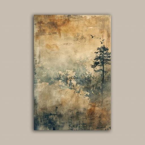 Cuadro Naturaleza Abstracta con textura en Tonos Neutros 100x70 cm – Pintado a Mano (Sin Marco) [1]