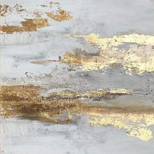 Cuadro personalizado pintado a mano con textura y Pan de Oro [1]