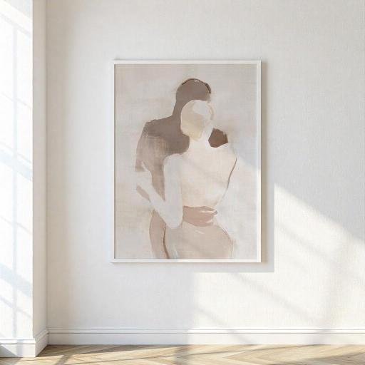 Cuadro Abstracto de Figuras en Tonos Neutros | Decoración Elegante 100x70 [1]