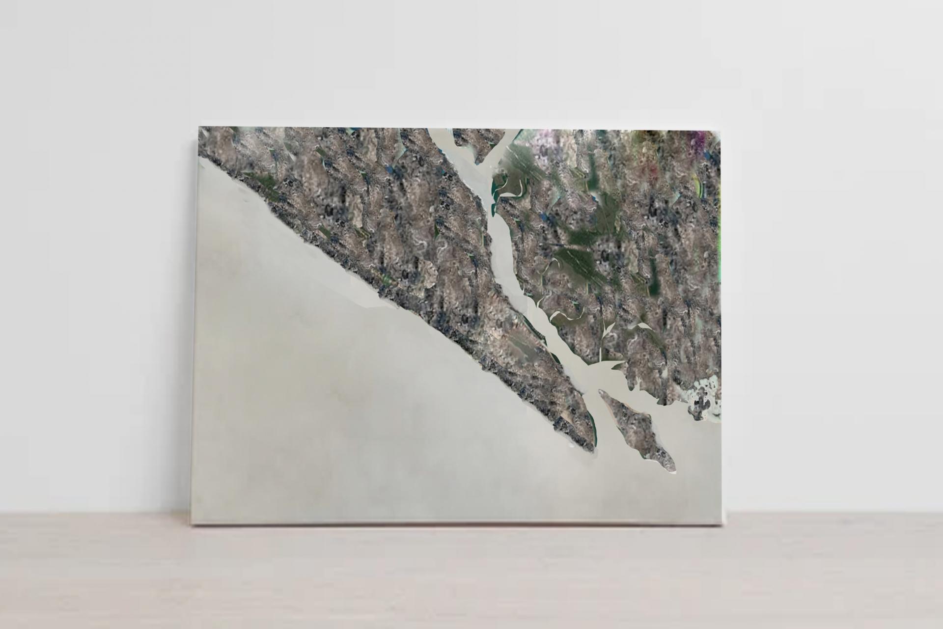 Cuadro Abstracto con textura “Punta Umbría” 116x73 Obra original sin marco