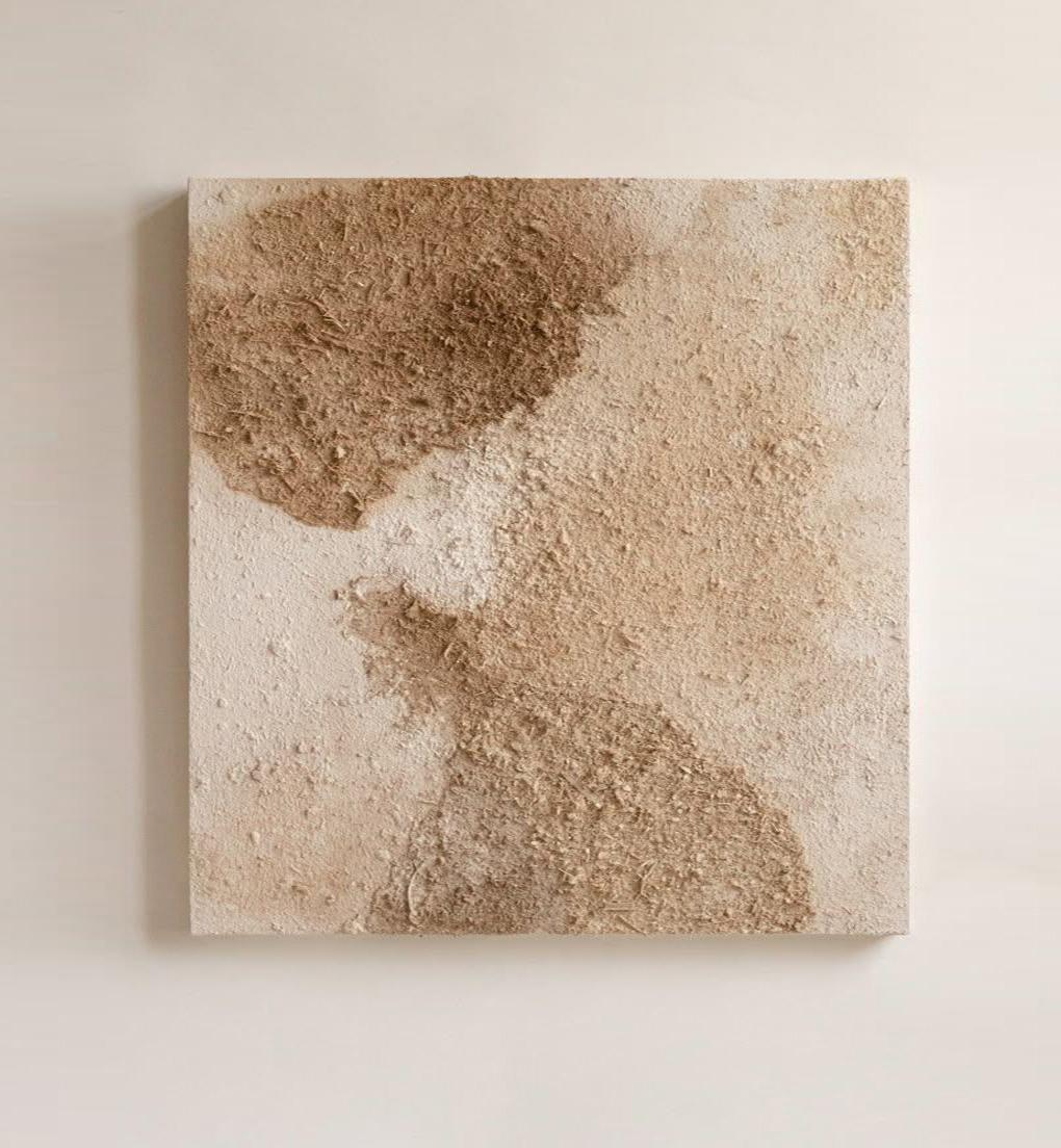 Cuadro Abstracto con Textura en Tonos Neutros Cálidos 80x80 cm – Decoración Moderna para Salón y Oficina