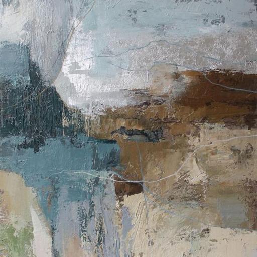 Cuadro Abstracto en tonos neutros con textura 100x70 cm – Pintado a Mano (Sin Marco) [2]