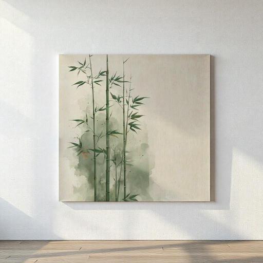 Cuadro de Bambú Pintado a Mano – Personalizado y por Encargo - 80x80 cm – Sin marco [2]