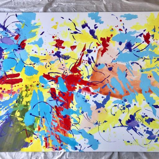 Cuadro abstracto pintado a mano 116x80 cm. SIN MARCO [1]