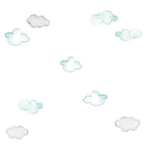 VINILO INFANTIL: Nubes mint y gris [1]