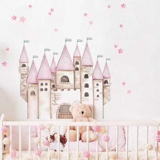 VINILO INFANTIL: Castillo de princesas ideal para cabecero de cama o cualquier espacio de habitación infantil de niña [2]