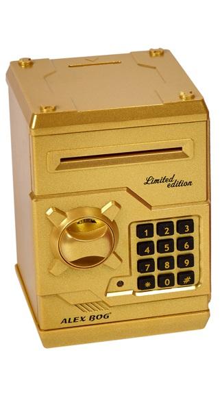 Hucha caja fuerte billetes con clave, luz y sonido Oro Edicion Especial Oro