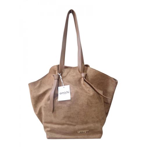 Bolso Shopper Amichi Ante Camel con Neceser a juego