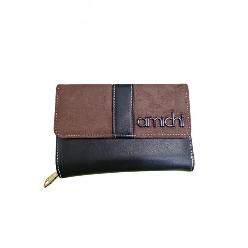 Cartera Billetero Amichi Negro Marron