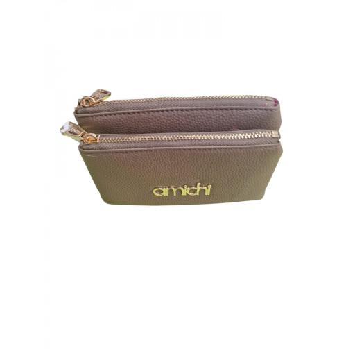 Monedero Grande 2 departamentos Amichi Camel