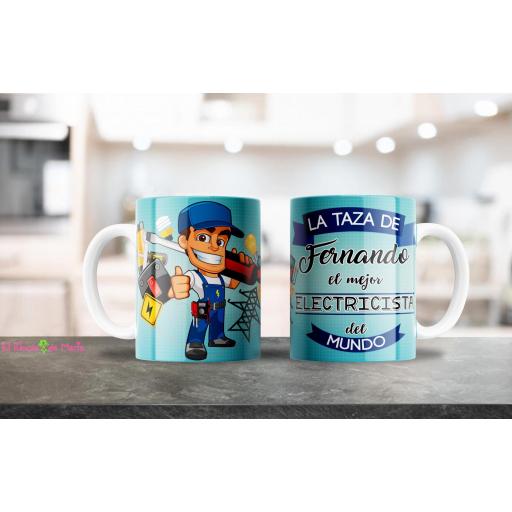 Tazza Da Elettricista Divertente – Ceramica 311 Ml, Bianca Con Interno Rosso, Scritta “Sono Un Elettricista, Qual è Il Tuo Superpotere?”