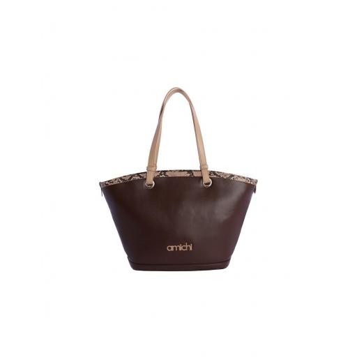 Bolso shopper marron Amichi [0]