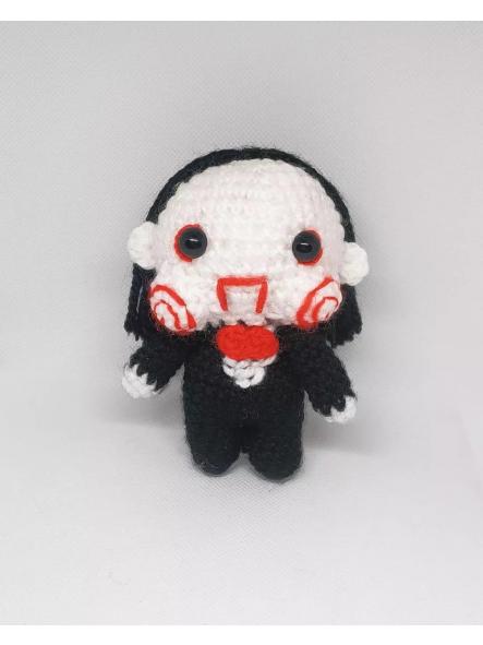 Peluche del muñeco de Saw a crochet hecho a mano amigurumi hand made