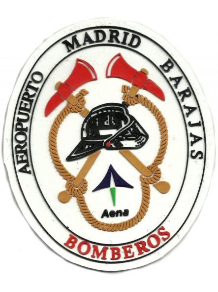 Bomberos Aeropuerto Madrid Barajas parche insignia emblema distintivo Fire Dept [0]
