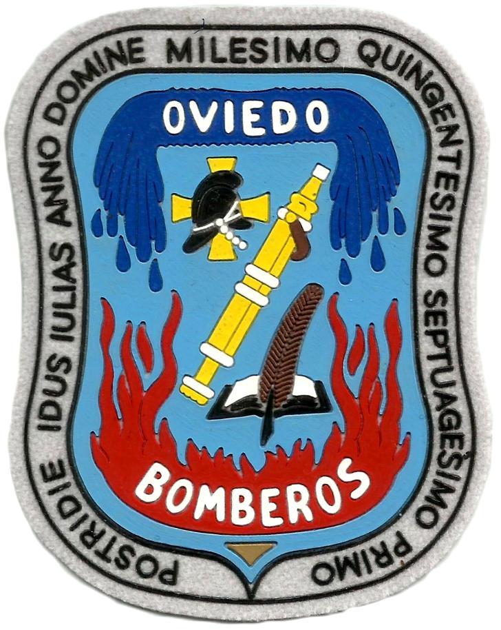 Bomberos de Oviedo Asturias Servicio contra incendios y salvamento parche insignia emblema distintivo