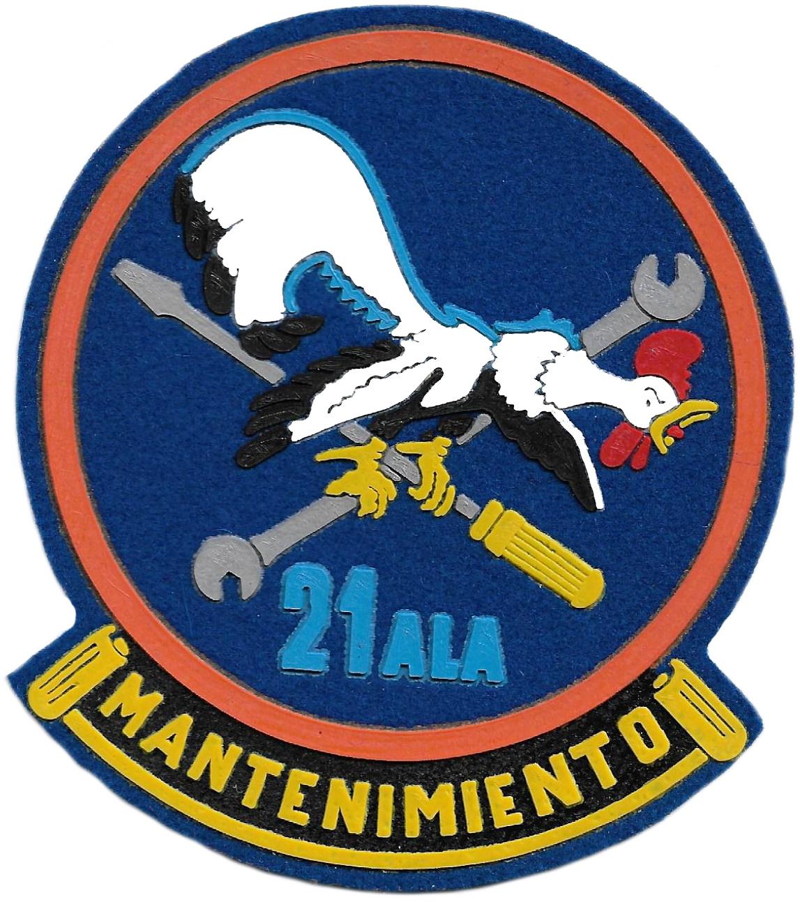Ejército del aire ala 21 mantenimiento parche insignia emblema distintivo