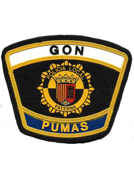 Policía Local Paterna GON Grupo Operativo de Noche Pumas Comunidad Valenciana parche insignia emblema distintivo