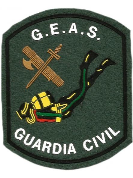 Guardia Civil GEAS Grupo Especial Acciones Subacuáticas parche insignia emblema diver patch ecusson 