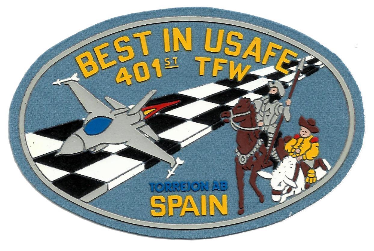 Ejército del Aire BEST IN USAFE 401 TFW parche insignia emblema distintivo