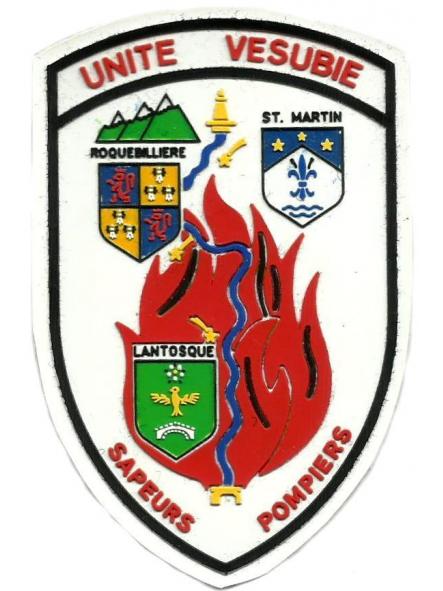 Bomberos Unidad Vesubio Sapeurs Pompiers Unite Vesubie Francia parche insignia emblema ecusson