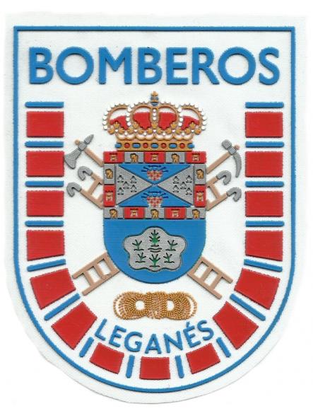 Bomberos de Leganés blanco parche insignia emblema distintivo Fire Dept