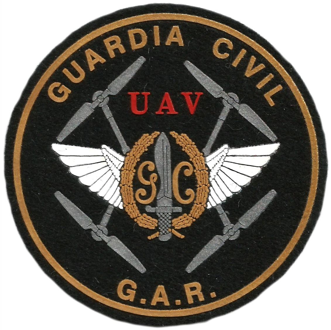 Guardia civil UAV unidad aérea de vigilancia drones GAR parche insignia emblema distintivo