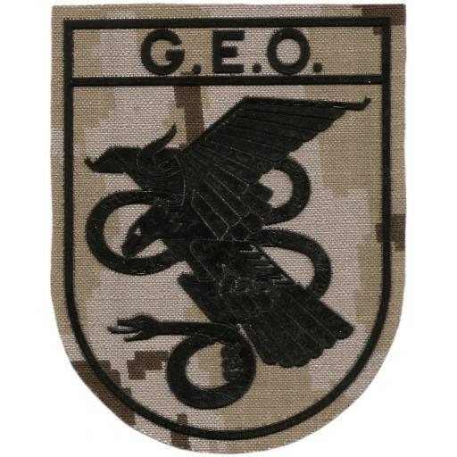 Policía nacional CNP grupo especial de operaciones GEO parche insignia emblema distintivo camuflaje árido píxel [0]