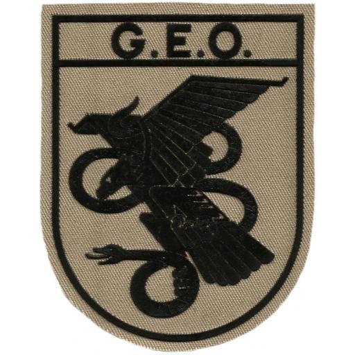 Policía nacional CNP grupo especial de operaciones GEO parche insignia emblema distintivo camuflaje arena [0]